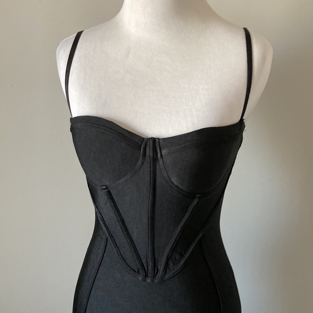 Black Corset Dress Just in @The King Kouture Boutique Midi Length Med - Picture 7 of 8